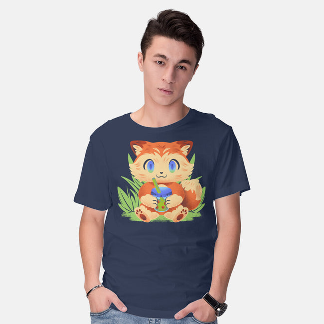 Bubble Tea Fox-Mens-Basic-Tee-FunkVampire