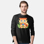 Bubble Tea Fox-Mens-Long Sleeved-Tee-FunkVampire