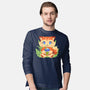 Bubble Tea Fox-Mens-Long Sleeved-Tee-FunkVampire