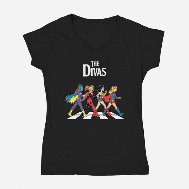 The Divas-Womens-V-Neck-Tee-P1yu5h