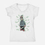 Lurking In The Camp-Womens-V-Neck-Tee-momma_gorilla