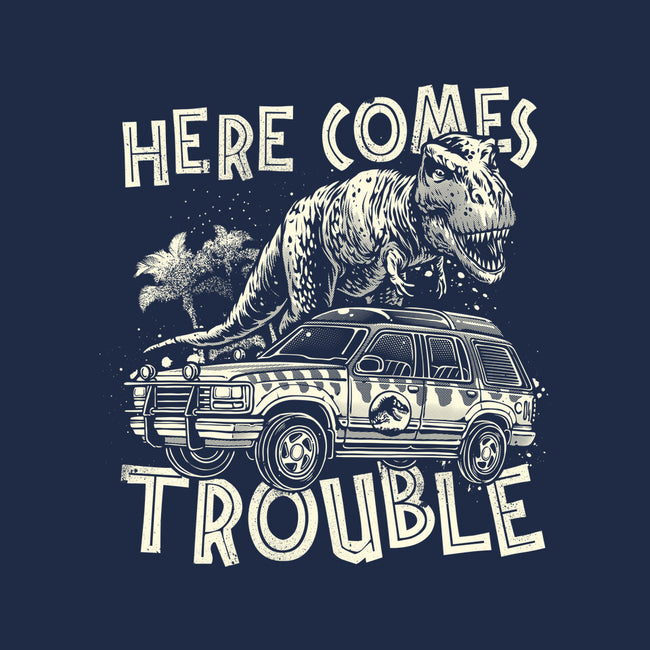Here Comes Trouble-Womens-V-Neck-Tee-momma_gorilla