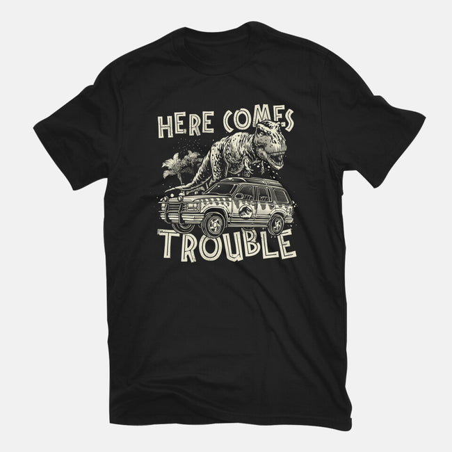 Here Comes Trouble-Womens-Fitted-Tee-momma_gorilla