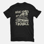 Here Comes Trouble-Womens-Fitted-Tee-momma_gorilla