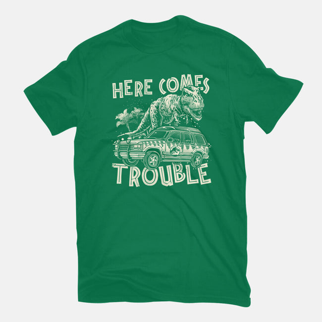 Here Comes Trouble-Womens-Fitted-Tee-momma_gorilla
