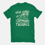 Here Comes Trouble-Womens-Fitted-Tee-momma_gorilla