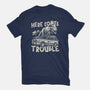 Here Comes Trouble-Womens-Fitted-Tee-momma_gorilla