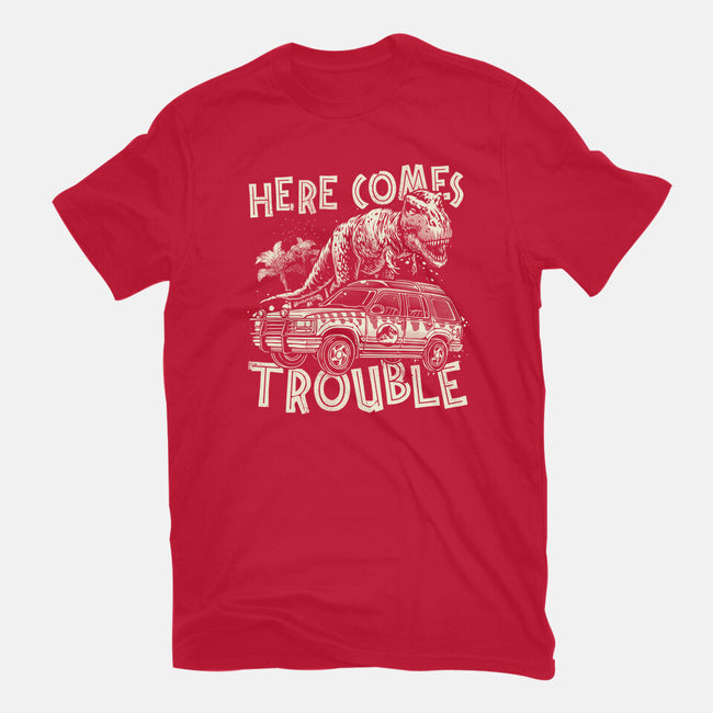 Here Comes Trouble-Womens-Fitted-Tee-momma_gorilla
