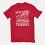 Here Comes Trouble-Womens-Fitted-Tee-momma_gorilla