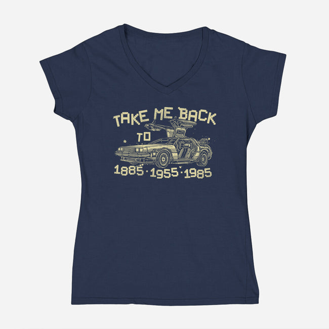 Take Me Back To These Times-Womens-V-Neck-Tee-momma_gorilla