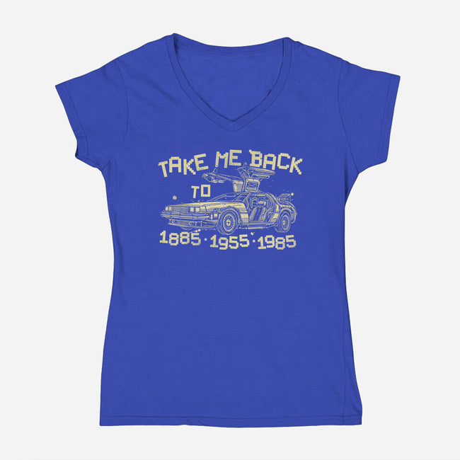 Take Me Back To These Times-Womens-V-Neck-Tee-momma_gorilla