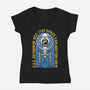 Space Exploration-Womens-V-Neck-Tee-momma_gorilla