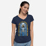 Space Exploration-Womens-V-Neck-Tee-momma_gorilla