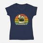 Pre Internet Beagle-Womens-V-Neck-Tee-erion_designs