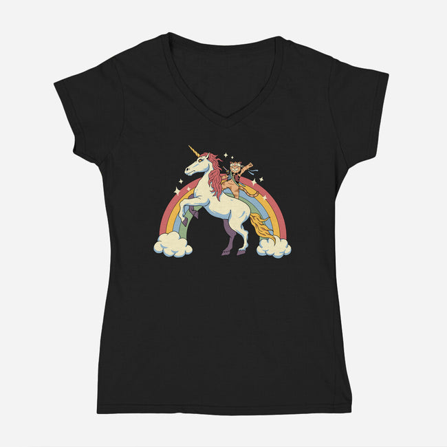 Unicorn Catana-Womens-V-Neck-Tee-vp021