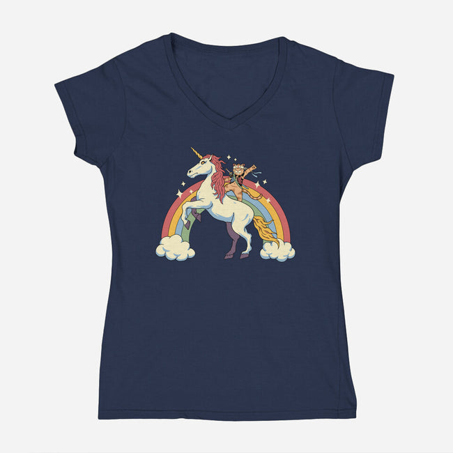 Unicorn Catana-Womens-V-Neck-Tee-vp021