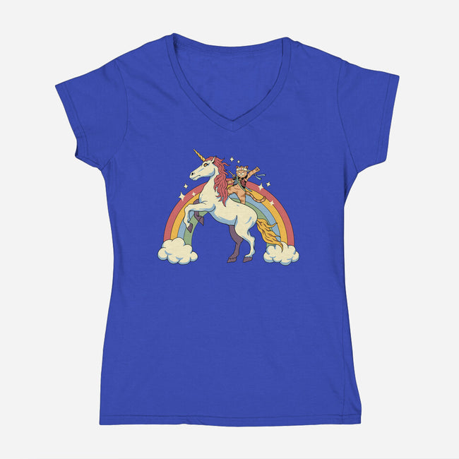 Unicorn Catana-Womens-V-Neck-Tee-vp021