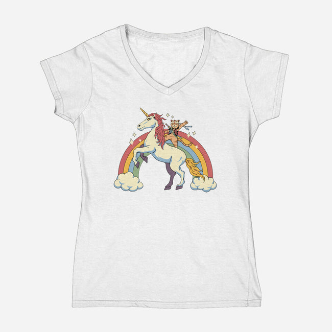 Unicorn Catana-Womens-V-Neck-Tee-vp021