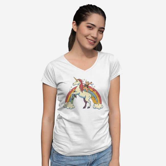 Unicorn Catana-Womens-V-Neck-Tee-vp021