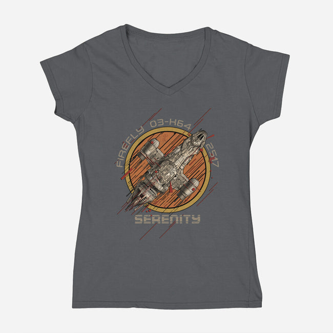 Serenity Firefly Junker-Womens-V-Neck-Tee-silentOp