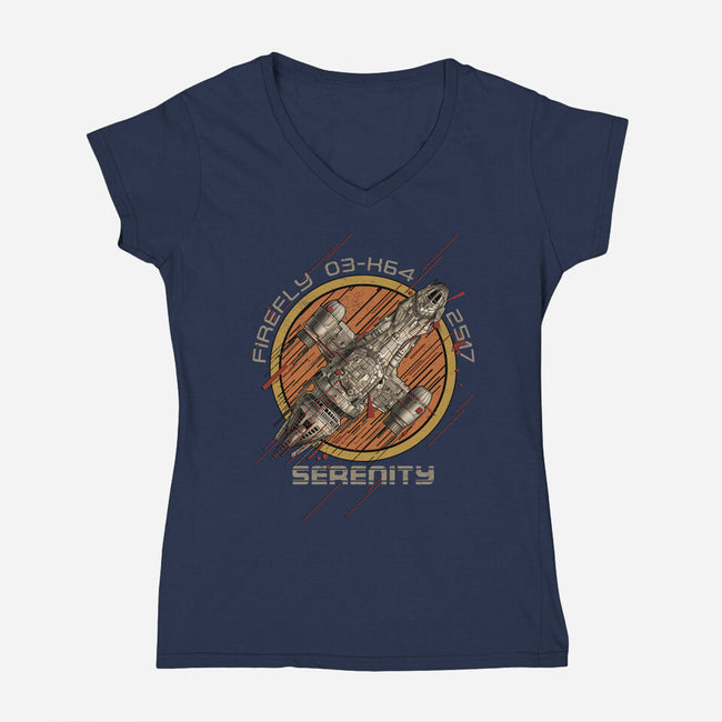 Serenity Firefly Junker-Womens-V-Neck-Tee-silentOp