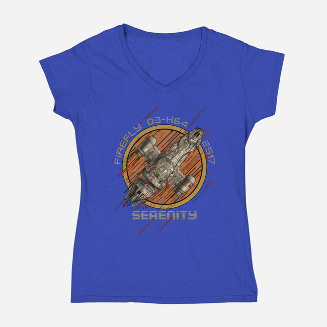 Serenity Firefly Junker-Womens-V-Neck-Tee-silentOp