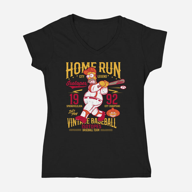 The Isotopes Legend-Womens-V-Neck-Tee-CarloJ1956