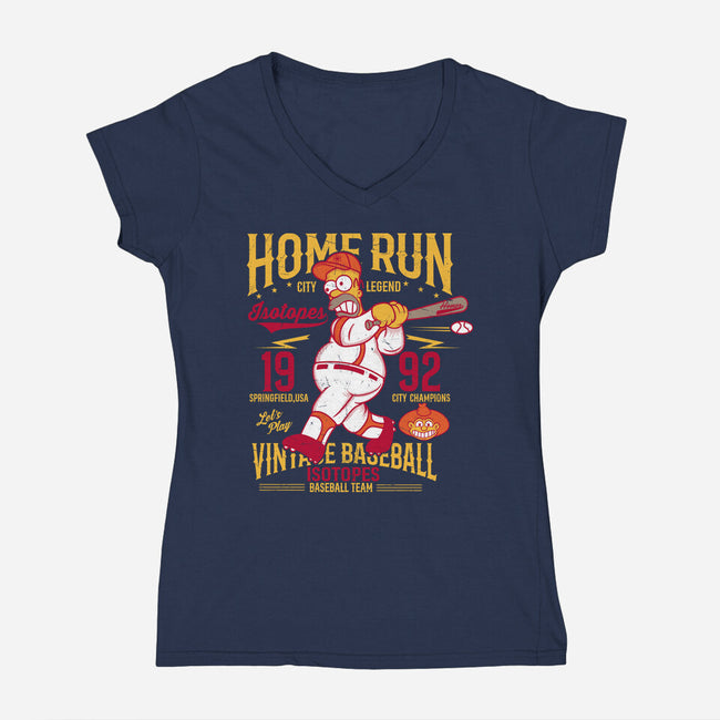 The Isotopes Legend-Womens-V-Neck-Tee-CarloJ1956
