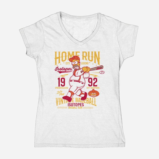 The Isotopes Legend-Womens-V-Neck-Tee-CarloJ1956