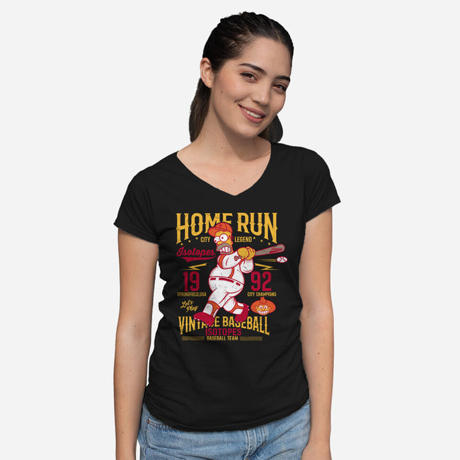 The Isotopes Legend-Womens-V-Neck-Tee-CarloJ1956