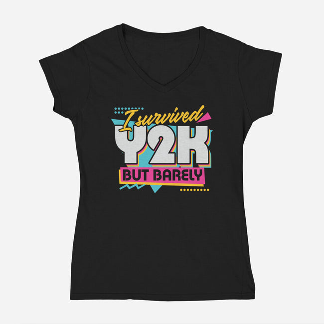 Y2K Vintage Quote-Womens-V-Neck-Tee-Studio Mootant