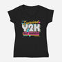 Y2K Vintage Quote-Womens-V-Neck-Tee-Studio Mootant