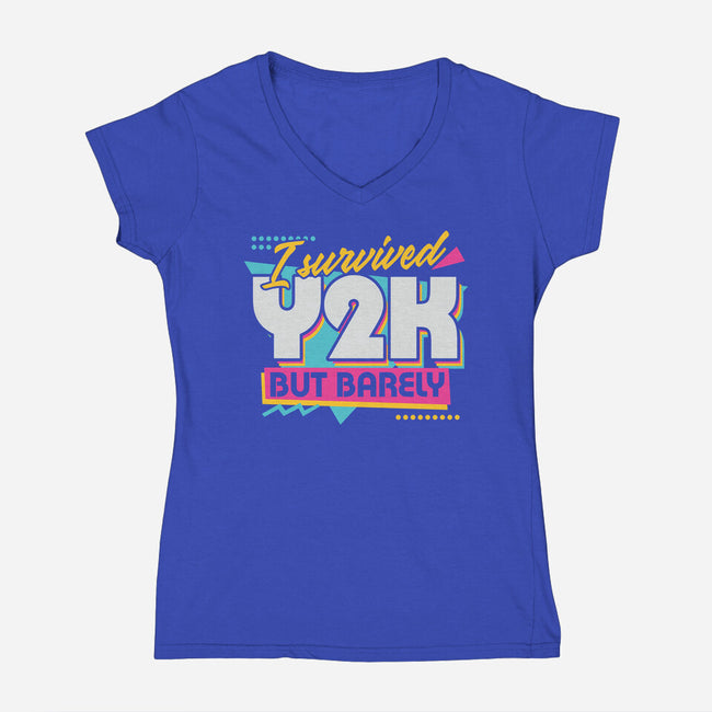 Y2K Vintage Quote-Womens-V-Neck-Tee-Studio Mootant