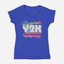 Y2K Vintage Quote-Womens-V-Neck-Tee-Studio Mootant