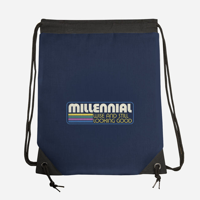 Millennial Vintage Quote-None-Drawstring-Bag-Studio Mootant