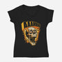 Skull Anxiety Scream-Womens-V-Neck-Tee-Studio Mootant