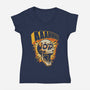 Skull Anxiety Scream-Womens-V-Neck-Tee-Studio Mootant