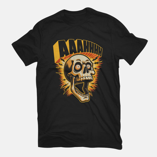 Skull Anxiety Scream-Womens-Fitted-Tee-Studio Mootant