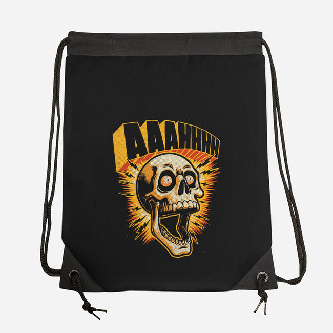 Skull Anxiety Scream-None-Drawstring-Bag-Studio Mootant