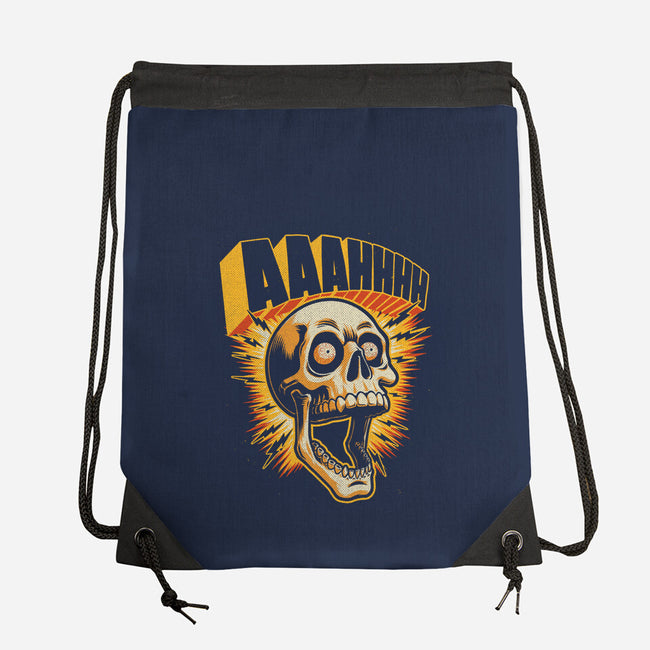 Skull Anxiety Scream-None-Drawstring-Bag-Studio Mootant