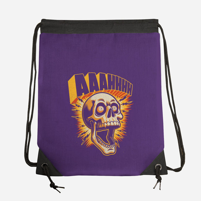 Skull Anxiety Scream-None-Drawstring-Bag-Studio Mootant