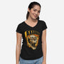 Skull Anxiety Scream-Womens-V-Neck-Tee-Studio Mootant