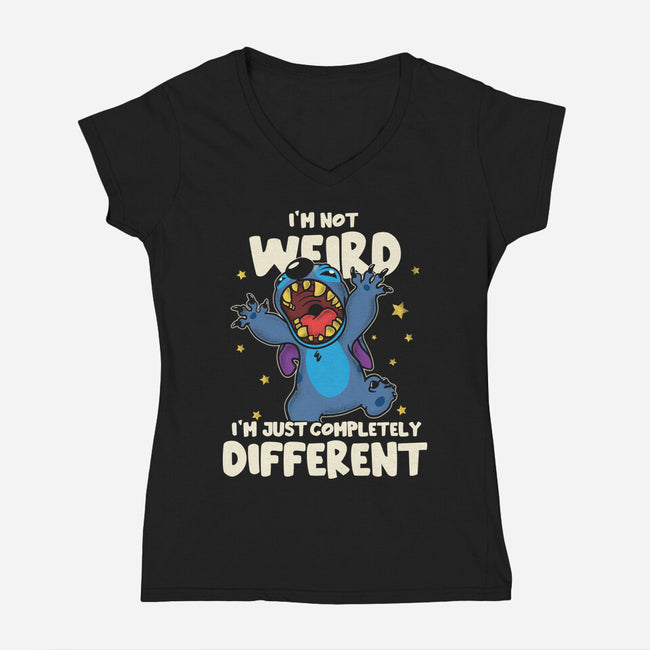Completely Different-Womens-V-Neck-Tee-turborat14