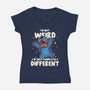Completely Different-Womens-V-Neck-Tee-turborat14