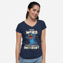 Completely Different-Womens-V-Neck-Tee-turborat14