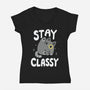 Stay Classy-Womens-V-Neck-Tee-Vallina84