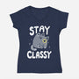 Stay Classy-Womens-V-Neck-Tee-Vallina84