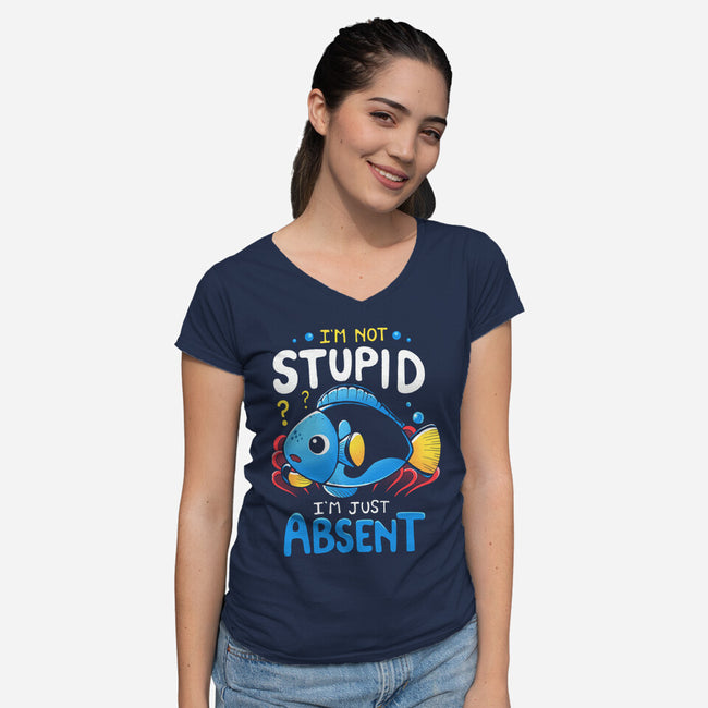 Just Absent-Womens-V-Neck-Tee-Vallina84
