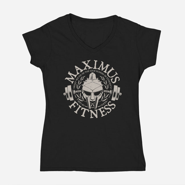 Maximus Fitness-Womens-V-Neck-Tee-teesgeex