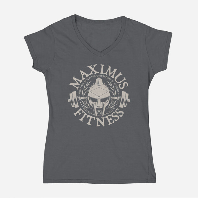 Maximus Fitness-Womens-V-Neck-Tee-teesgeex